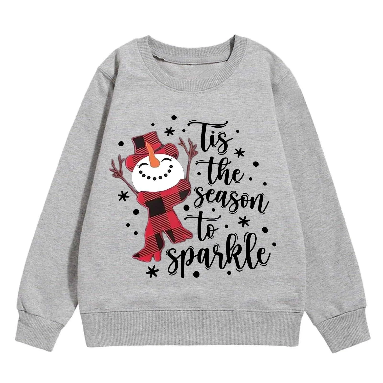 Світшот Generisch з графічним принтом для дівчинки, круглий виріз, довгі рукави, милий пуловер з широкими плечима, фото №2