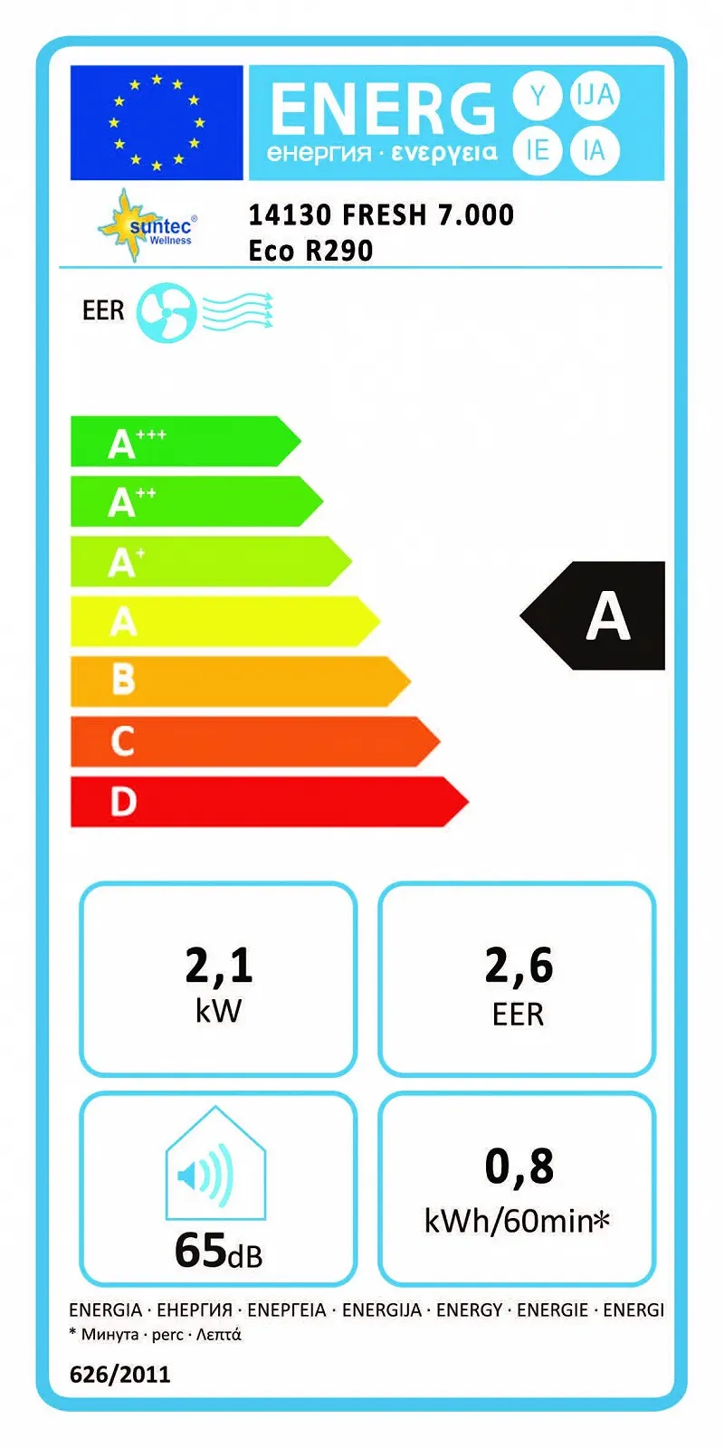Мобильный кондиционер Suntec Wellness Fresh Eco 14130 7000 BTU/h 240 V, фото №8