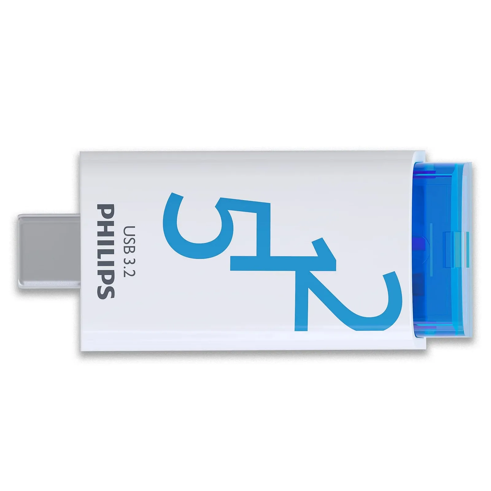 USB-флеш-накопичувач Philips Click Edition 512GB USB-C USB 3.2 Gen 1 White/Blue, фото №4 USB-флеш-накопичувач Philips Click Edition 512GB USB-C USB 3.2 Gen 1 White/Blue, фото №4