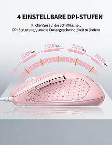 Мышь проводная TECKNET Эргономичная оптическая 6400 DPI 6 кнопок USB кабель 150 см synthetic.ua - Фото 1
