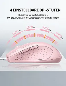 Мышь проводная TECKNET Эргономичная оптическая 6400 DPI 6 кнопок USB кабель 150 см synthetic.ua - Фото 1