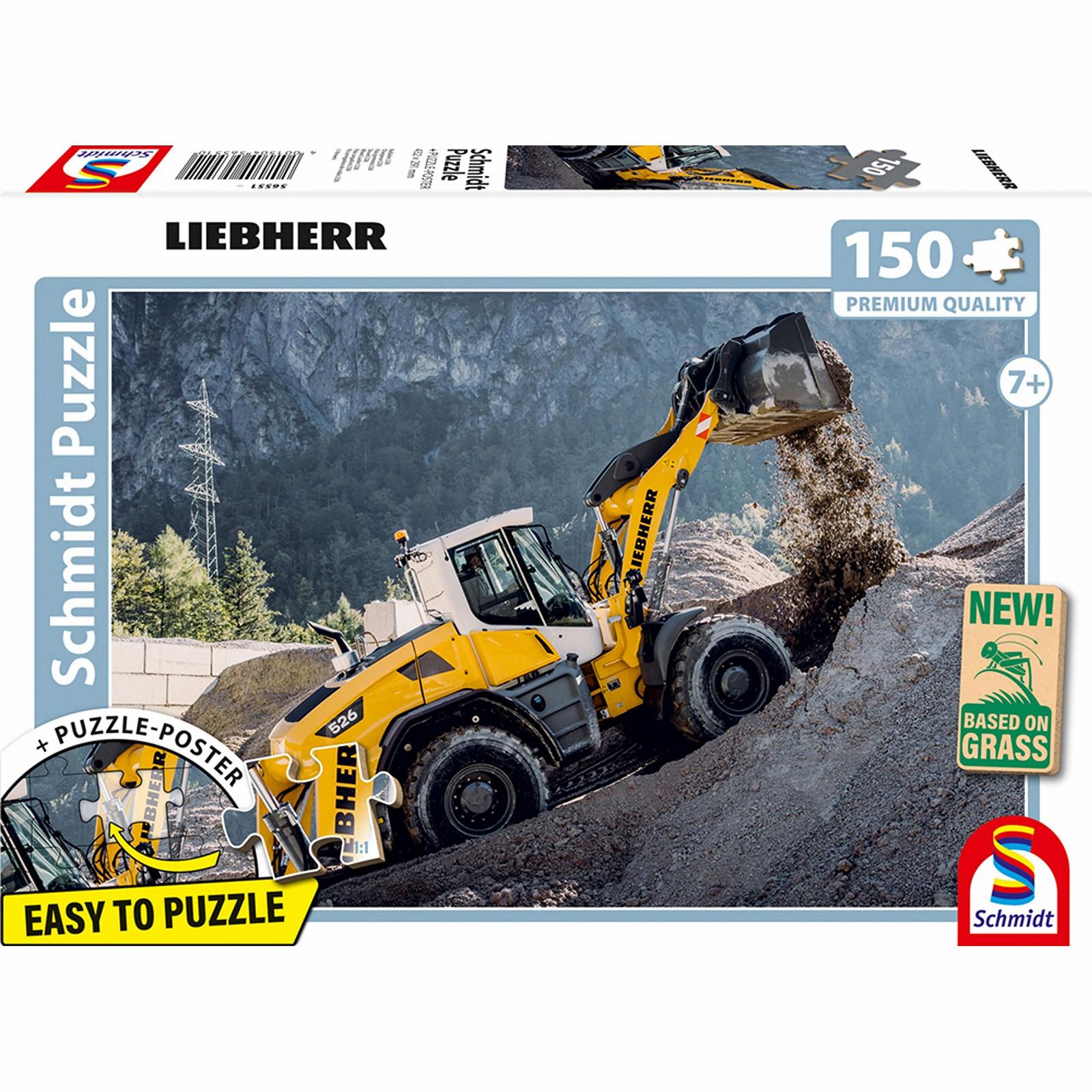 Пазл Schmidt Spiele Liebherr 56551 Колесный погрузчик L526 150 элементов детский из травяного картона Multi-Coloured, фото №1