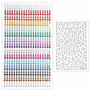 Стразы для лица LUTER Набор 1250 шт., самоклеящиеся, наклейки для украшений лица, бриллианты, стразы для лица, глаз, рук, тела, украшения для ногтей (1 красочный, 1 стразы) - Фото 1