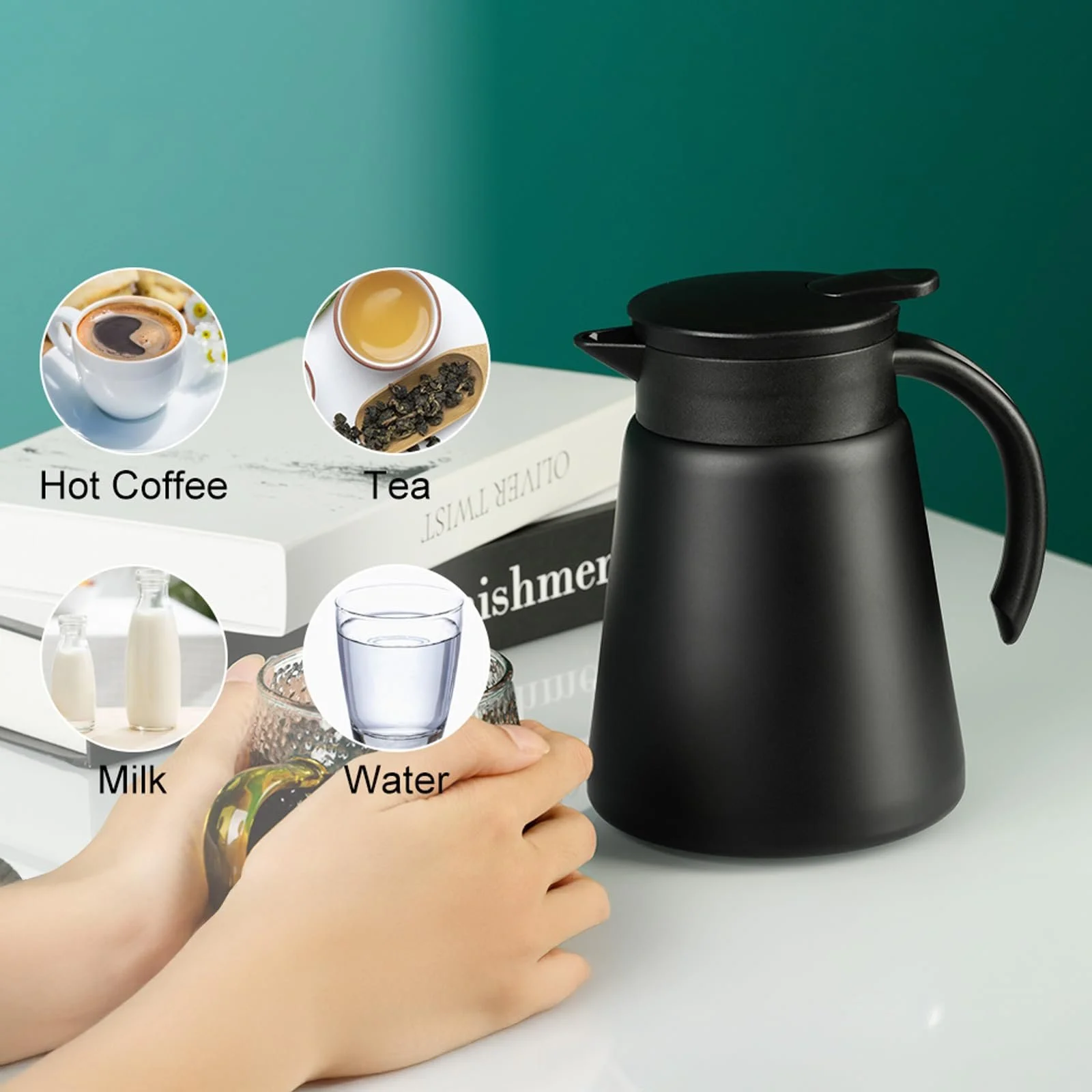 Термос-кавник PARACITY 800 мл, з нержавіючої сталі, чорний, фото №6