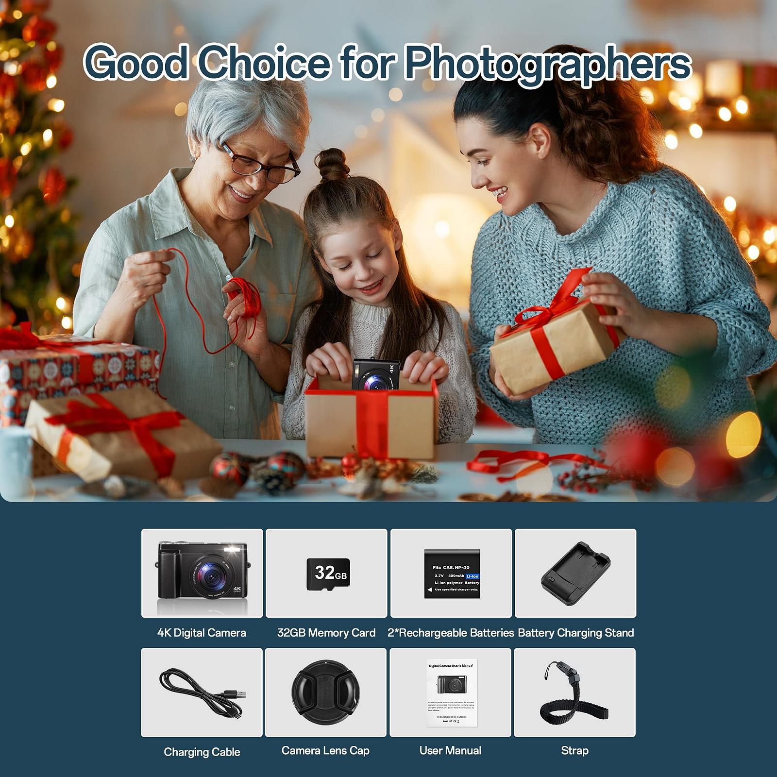 Цифровая Камера 4K Brand Series 48MP 16X Зум Черный, фото №8
