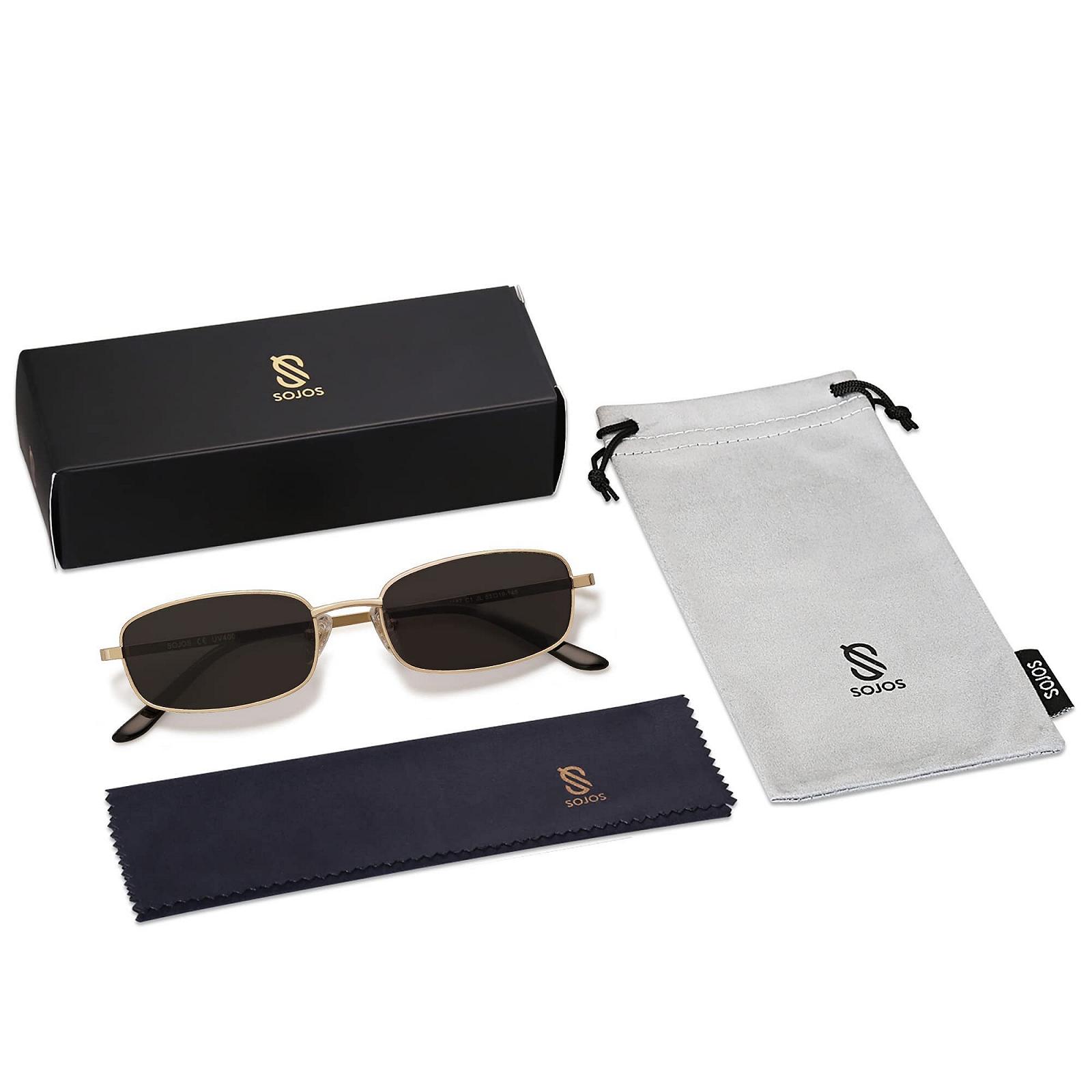 Сонцезахисні окуляри SOJOS Прямокутні SJ1187 Ретро Тонкі 70-х 80-х Вінтажні Трендові Маленькі UV400, фото №5