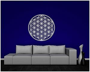 Наклейка на стіну Samunshi Flower of Life 20 x 20 см золотий металевий ефект synthetic.ua - Фото 1