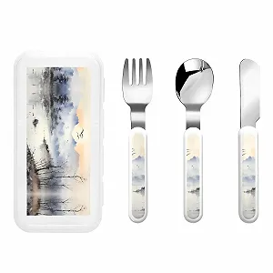 Набір дитячих столових приборів з трьох предметів, багаторазовий - Фото 1