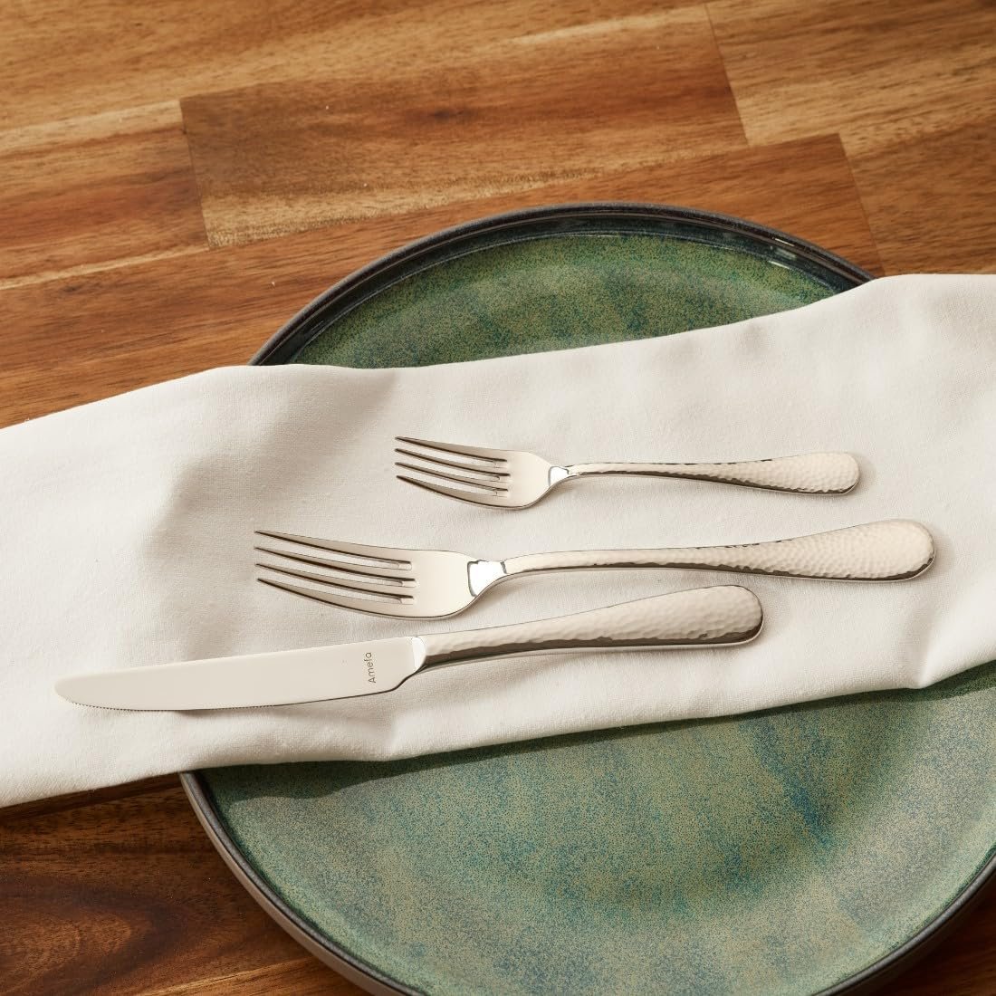 Набор столовых приборов Amefa SIERRA на 6 персон, 24 предмета, нержавеющая сталь 18/10 с сатинированной отделкой, кованые ручки, можно мыть в посудомоечной машине, фото №5 Набор столовых приборов Amefa SIERRA на 6 персон, 24 предмета, нержавеющая сталь 18/10 с сатинированной отделкой, кованые ручки, можно мыть в посудомоечной машине, фото №5