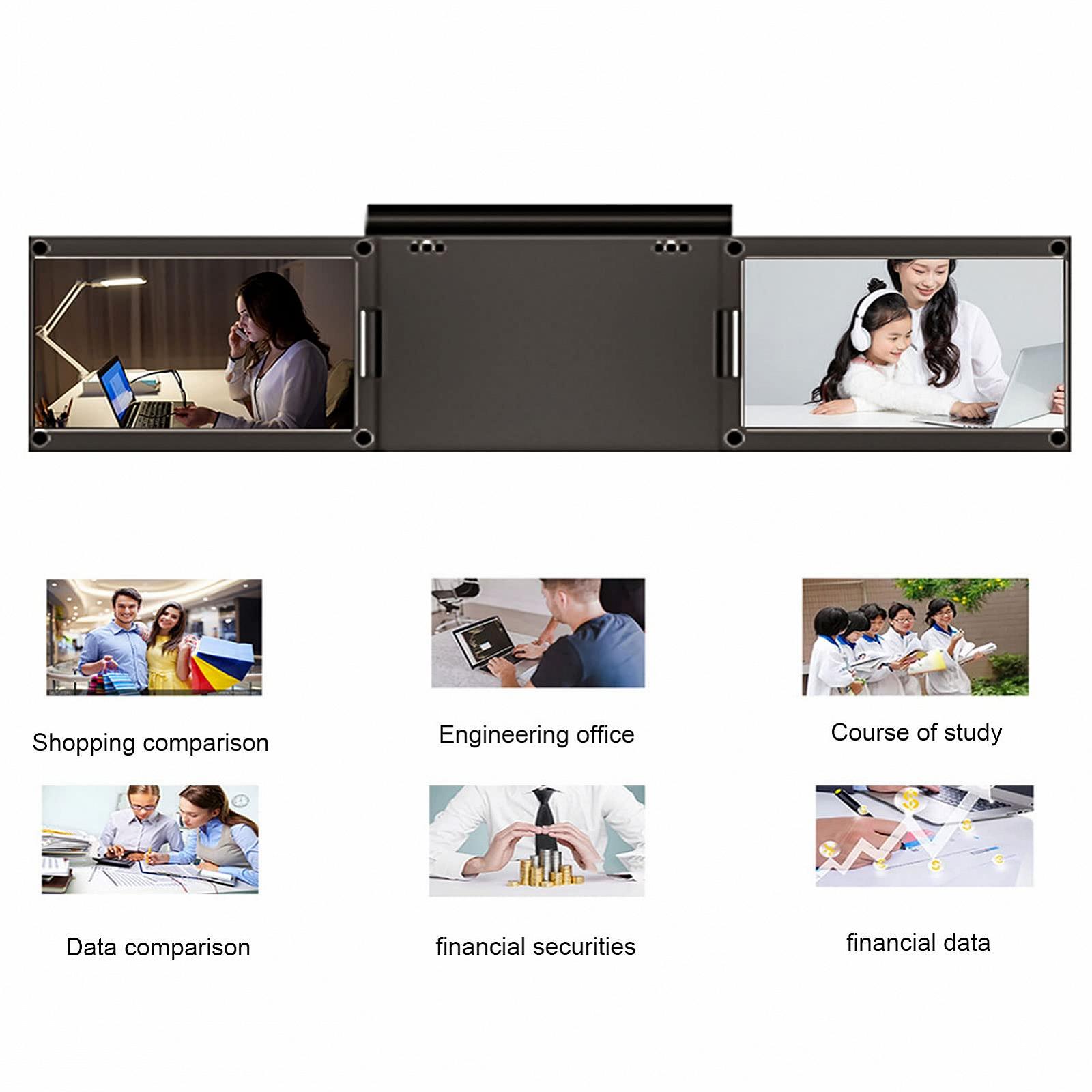 Монитор Lazmin112 X50 13.3 дюйма IPS Full Screen Dual Laptop Screen с разрешением 1920 x 1080 HD Портативный Dual Extender Screen, фото №2