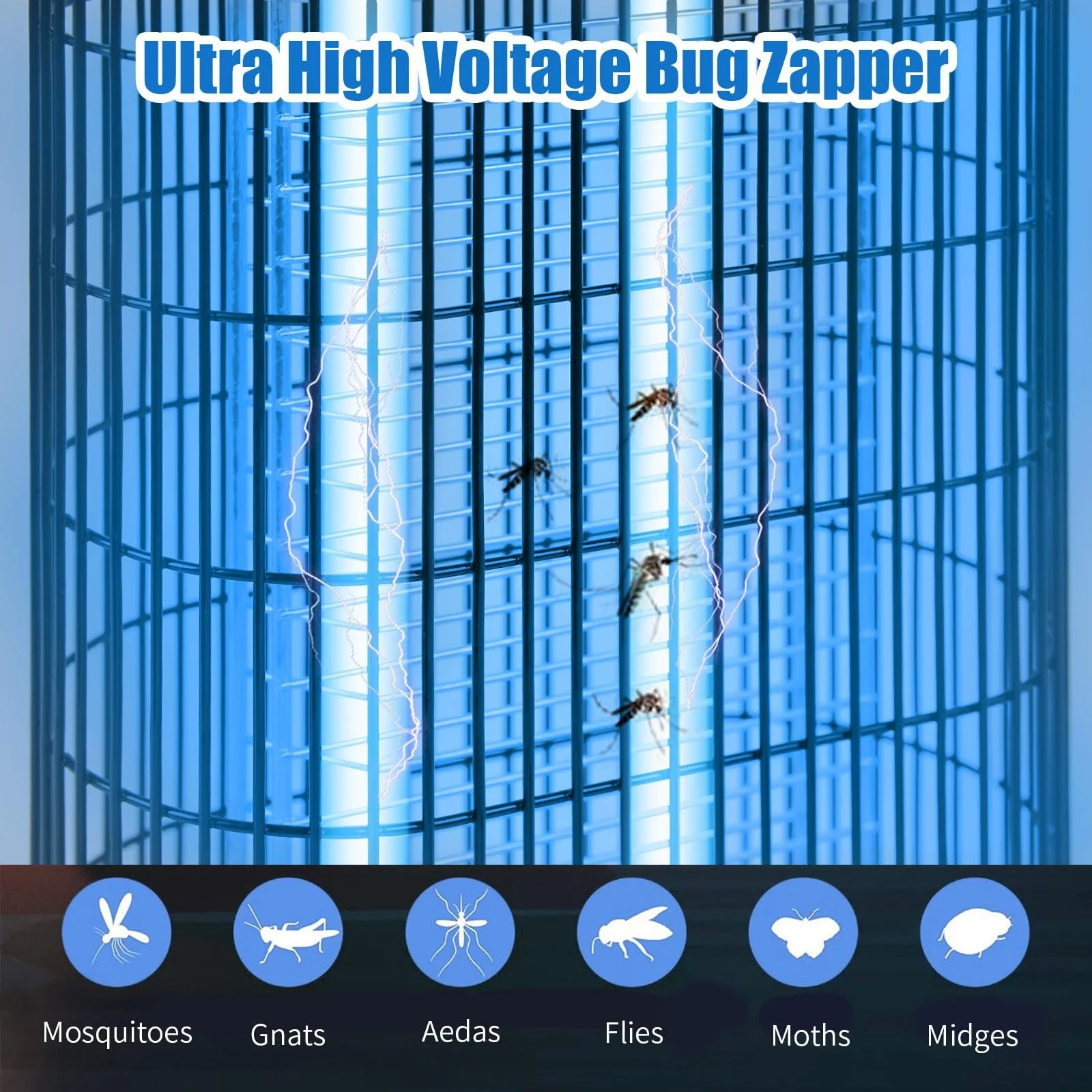 Електричний знищувач комах 18 Вт 3000 В 2 LED UV-Light, фото №4