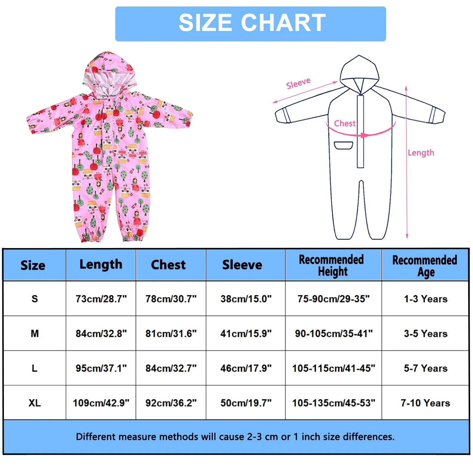 Дощовик Baogaier Дитячий для дівчаток та хлопчиків, дихаючий, водонепроникний, фото №7