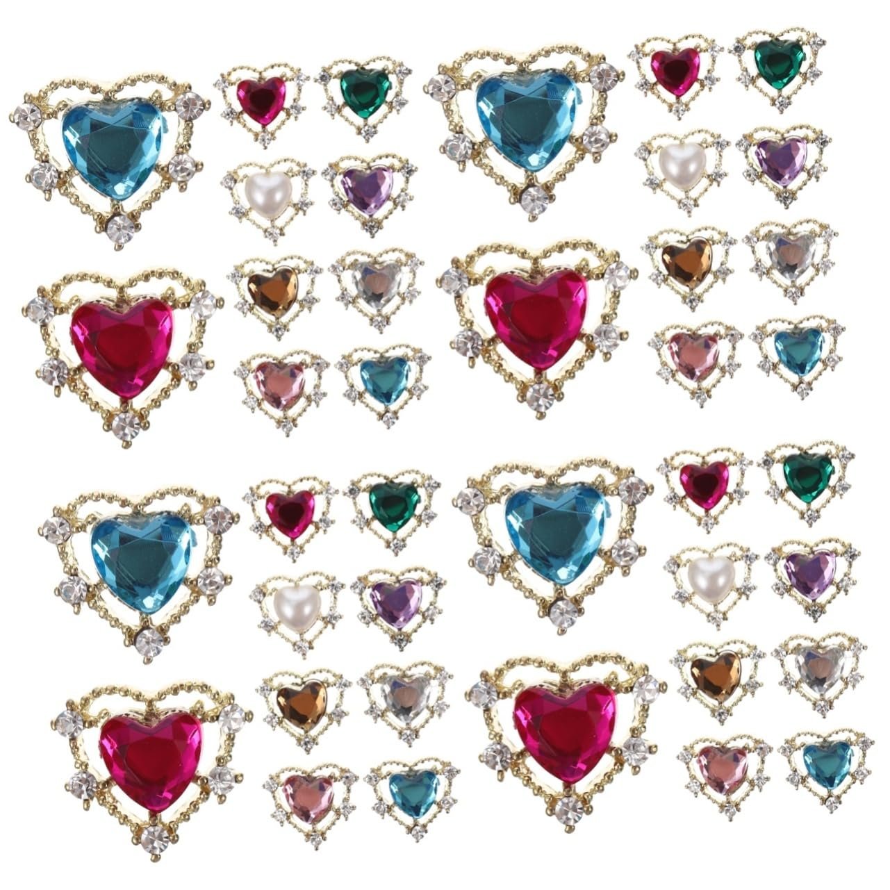 Стразы для ногтей Healvian, набор 40 шт., разноцветные, фото №1