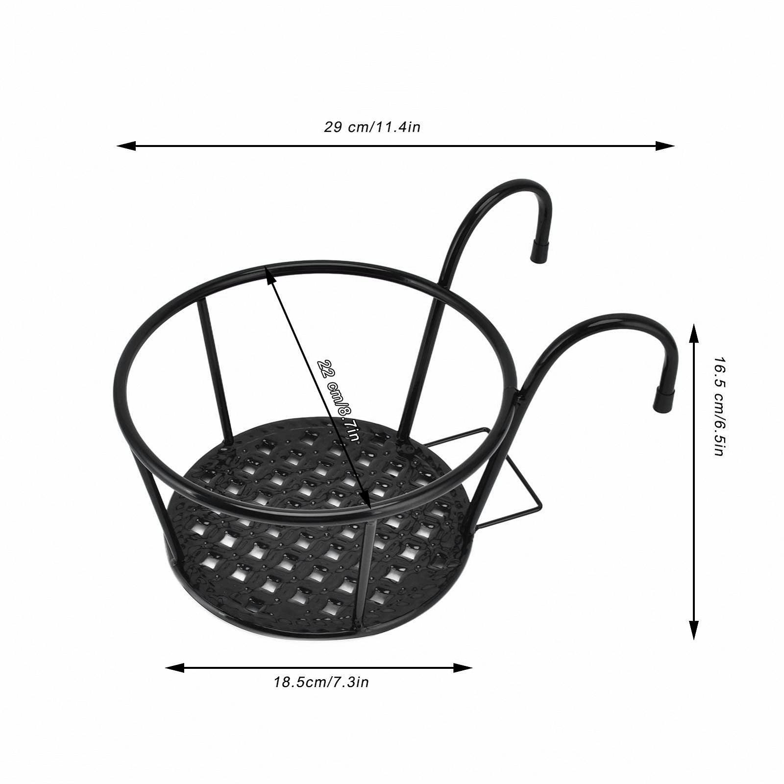 Підвісні квіткові горщики 2 шт. Залізні кошики для перил та стін, фото №5