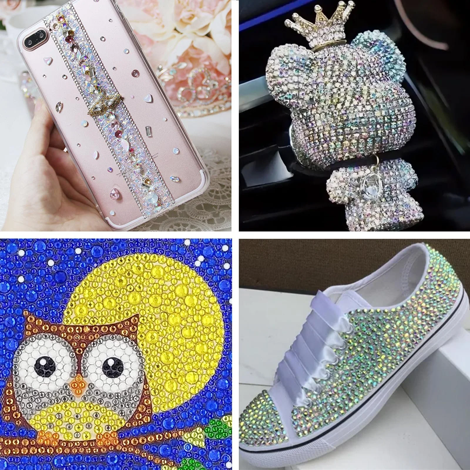 Самоклеящиеся блестящие камни, 2310 штук самоклеящихся страз, блестящие бриллианты для рукоделия (14 цветов бриллиантовых наклеек), фото №7