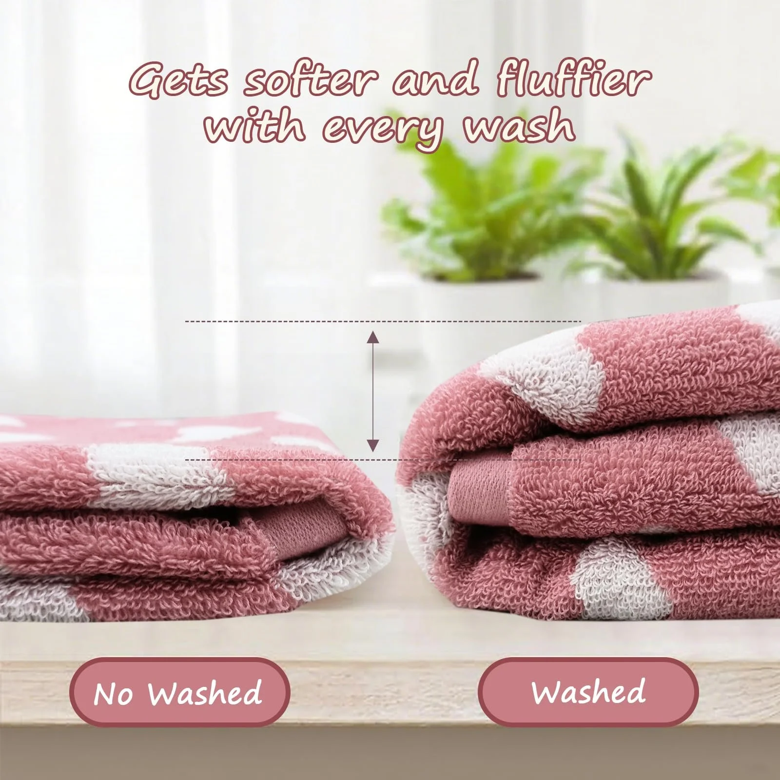 Набір рушників Lacomfy Heart Pattern 100% Cotton 2 шт 33x73 cm Pink, фото №5