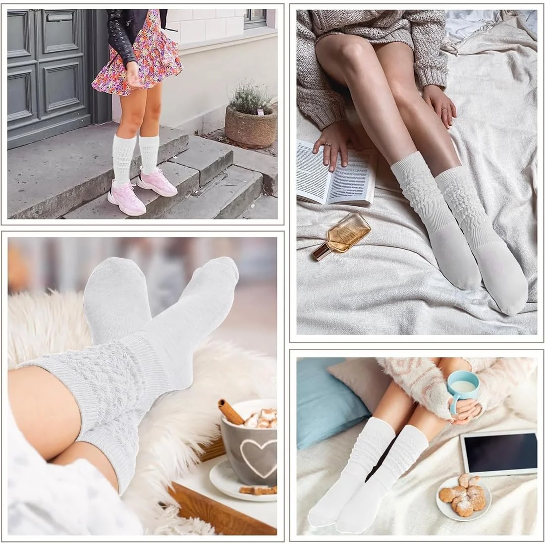 Високі шкарпетки 3 пари Осінь-Зима Жіночі В'язані М'які, фото №6