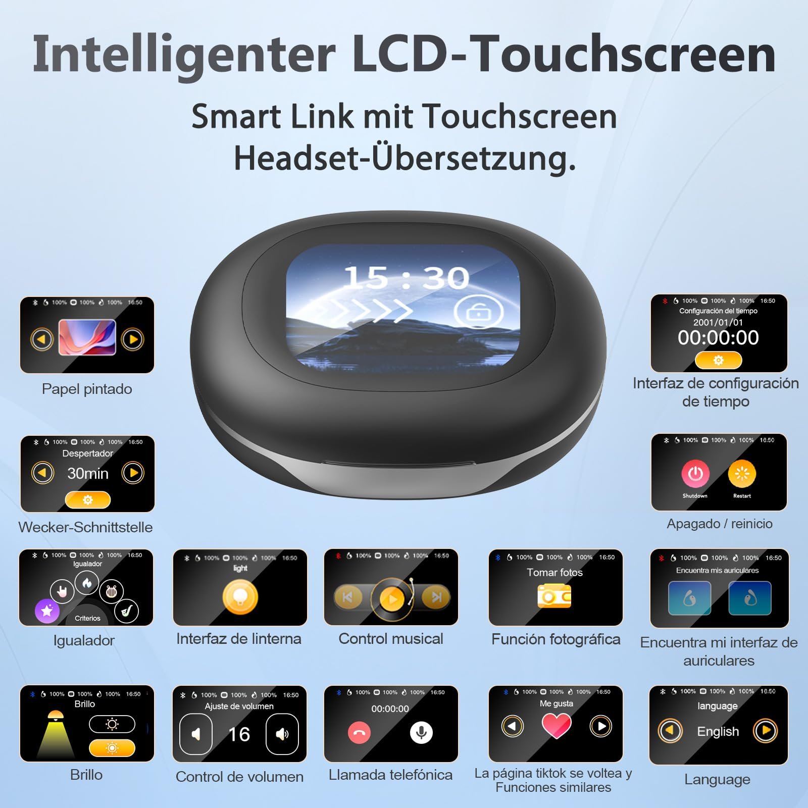 Навушники-перекладачі Ki, 3-в-1, з перекладом у реальному часі, 135 мов, з додатком, 50 годин, фото №7