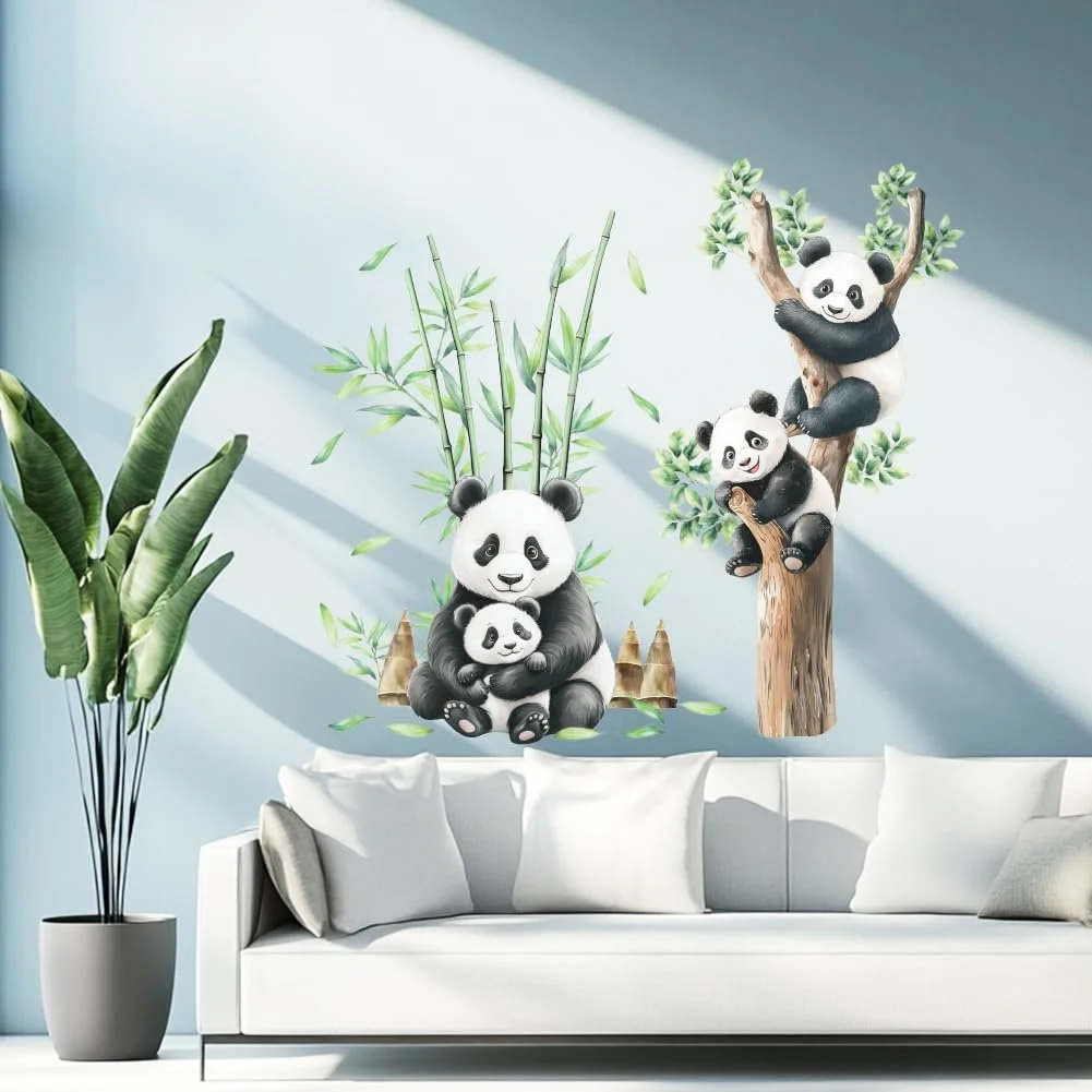 Наклейки на стіну Cartoon Panda 2 листи 2 стилі 118 x 39 см, фото №4
