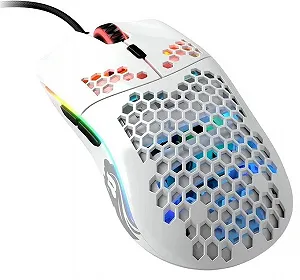 Ігрова дротова миша Glorious Model O / USB / PixArt 3360 / 12000 DPI / 6 кнопок / RGB підсвітка / Біла - Фото 1
