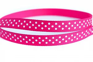 Лента репсовая Лентомания 10 мм малиновая в белый горох GRSGRN10DRKPNKDT - Фото 1