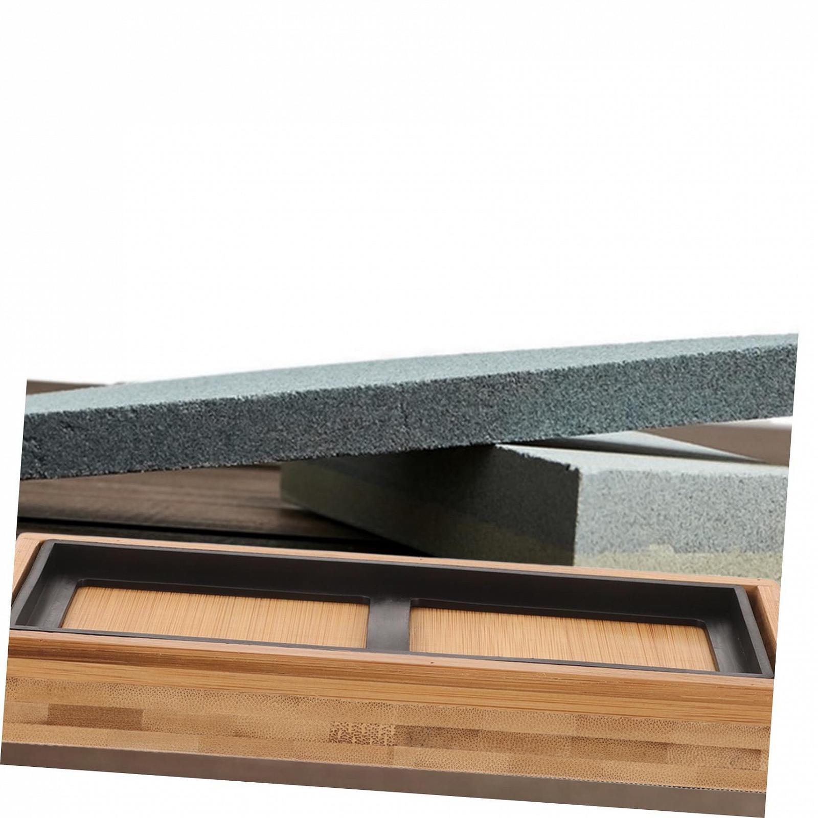 Тримач для точильного каменю бамбуковий набір 3 шт., фото №4