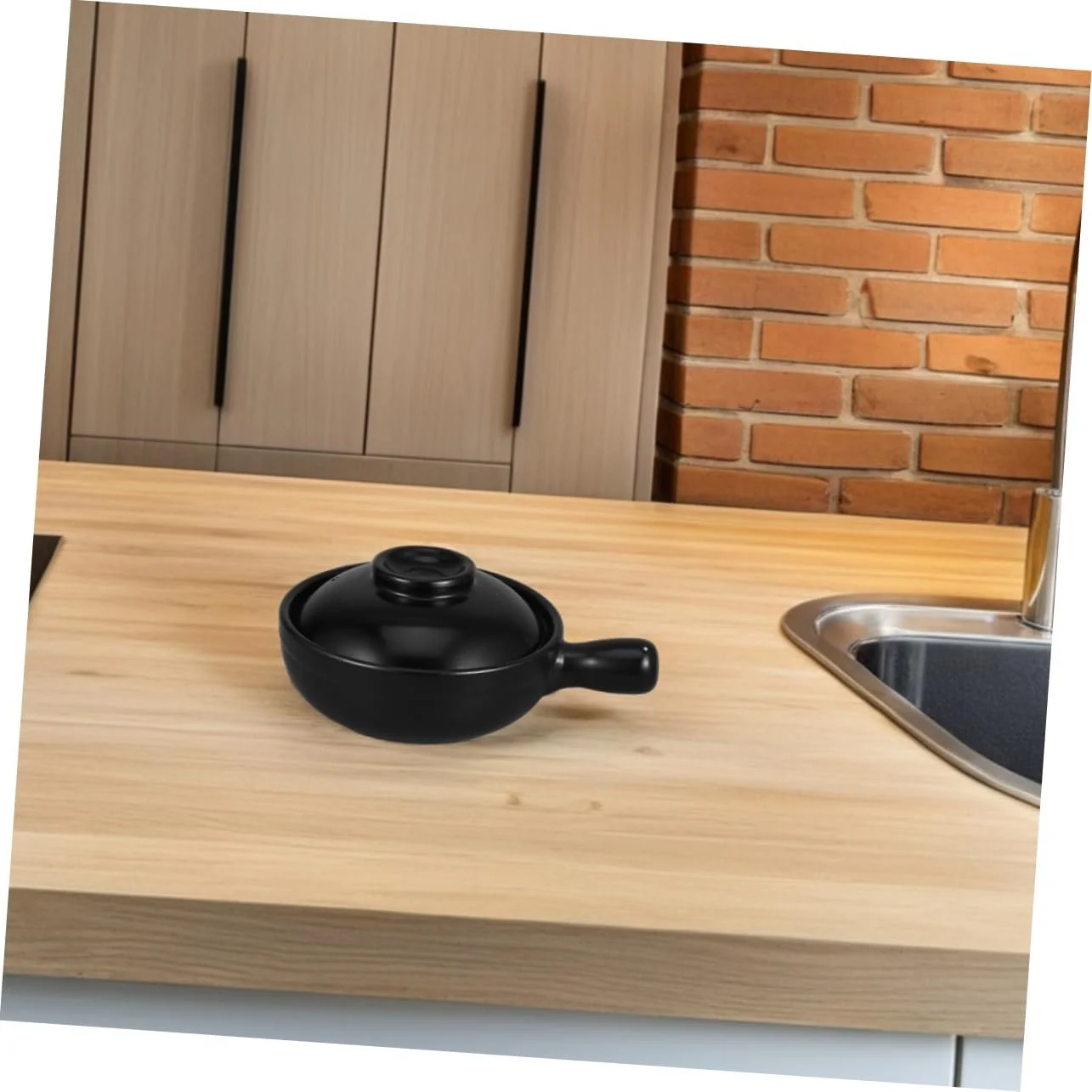 Глиняный горшок IMIKEYA Donabe с крышкой керамический для риса, фото №4