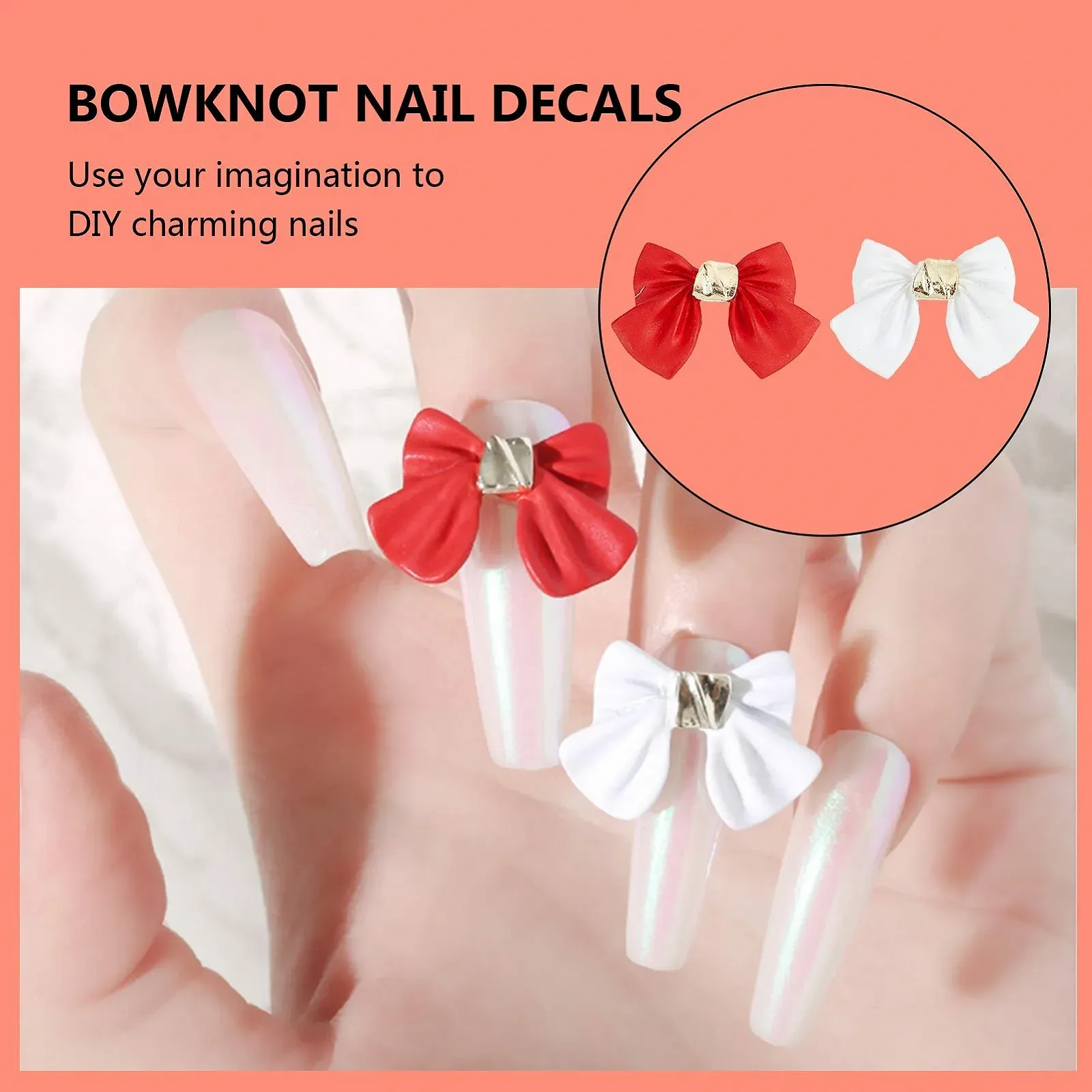 Украшения для ногтей Бант NICENEEDED 3D, 20 шт., Разноцветные, фото №4