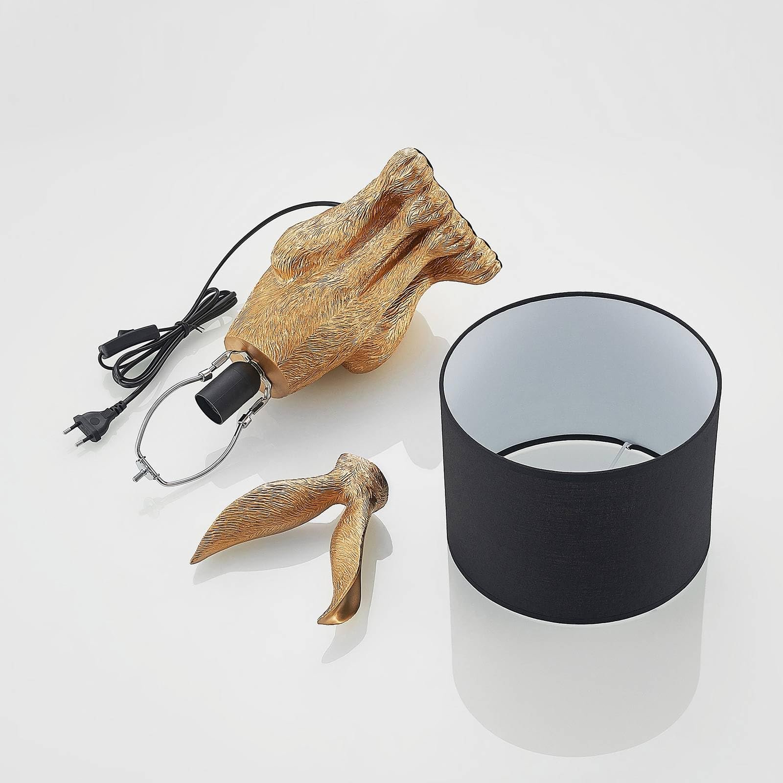 Настільна лампа Lindby Lorentina Design Modern Чорний текстиль (1 лампочка E27), фото №9