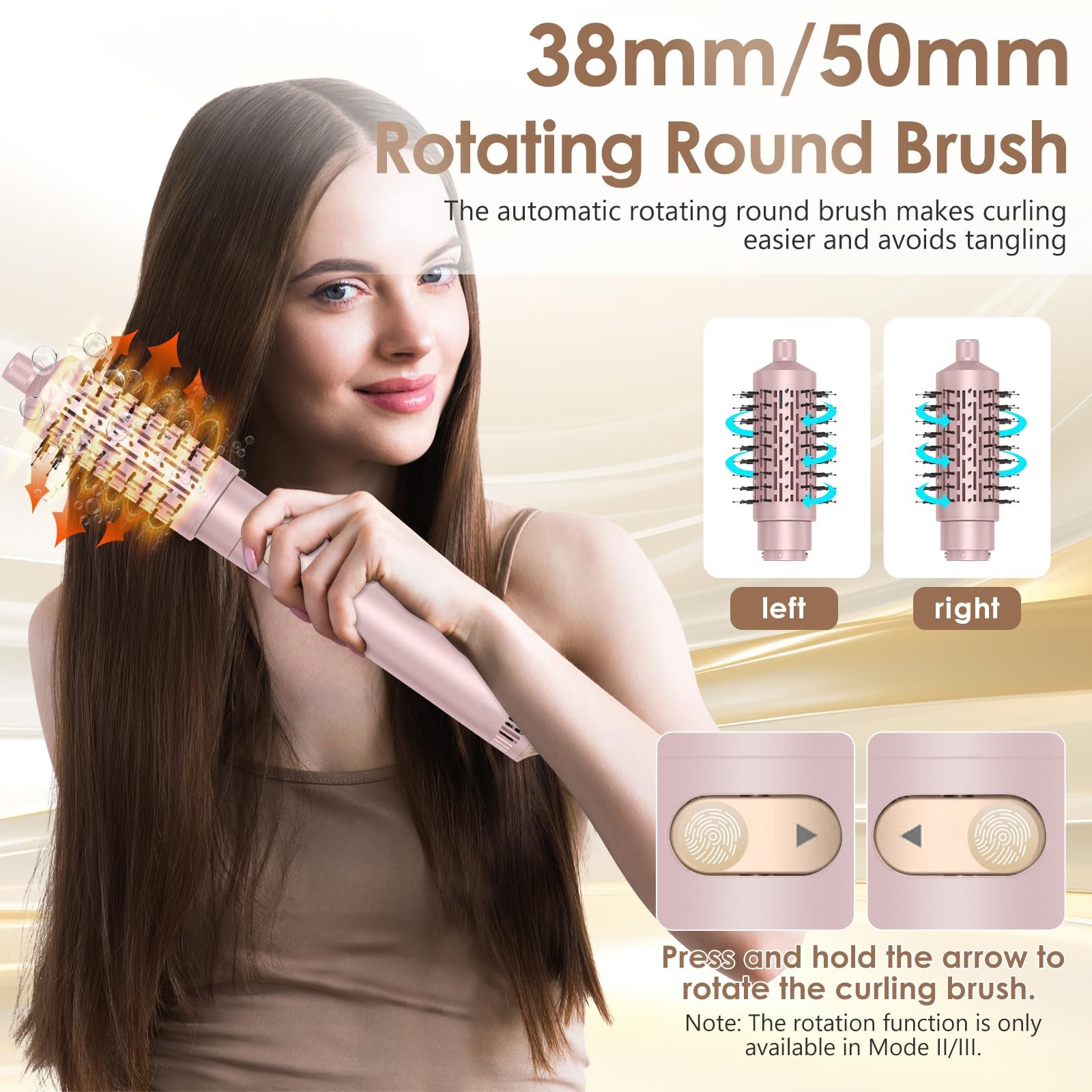 Фен-щетка Rotating Hair Brush 800 Вт 38/50 мм с вращением и ионизацией, фото №4 Фен-щетка Rotating Hair Brush 800 Вт 38/50 мм с вращением и ионизацией, фото №4
