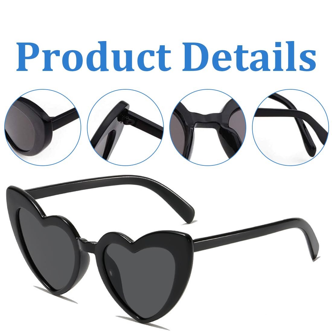 Сонцезахисні окуляри Серце WUSJCOF UV400, фото №3 Сонцезахисні окуляри Серце WUSJCOF UV400, фото №3