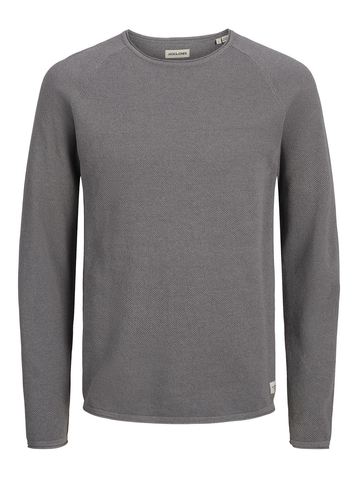 Джемпер JACK & JONES JJEHILL Чоловічий В'язаний З круглим вирізом Базовий З довгими рукавами Бавовняна сорочка, фото №1