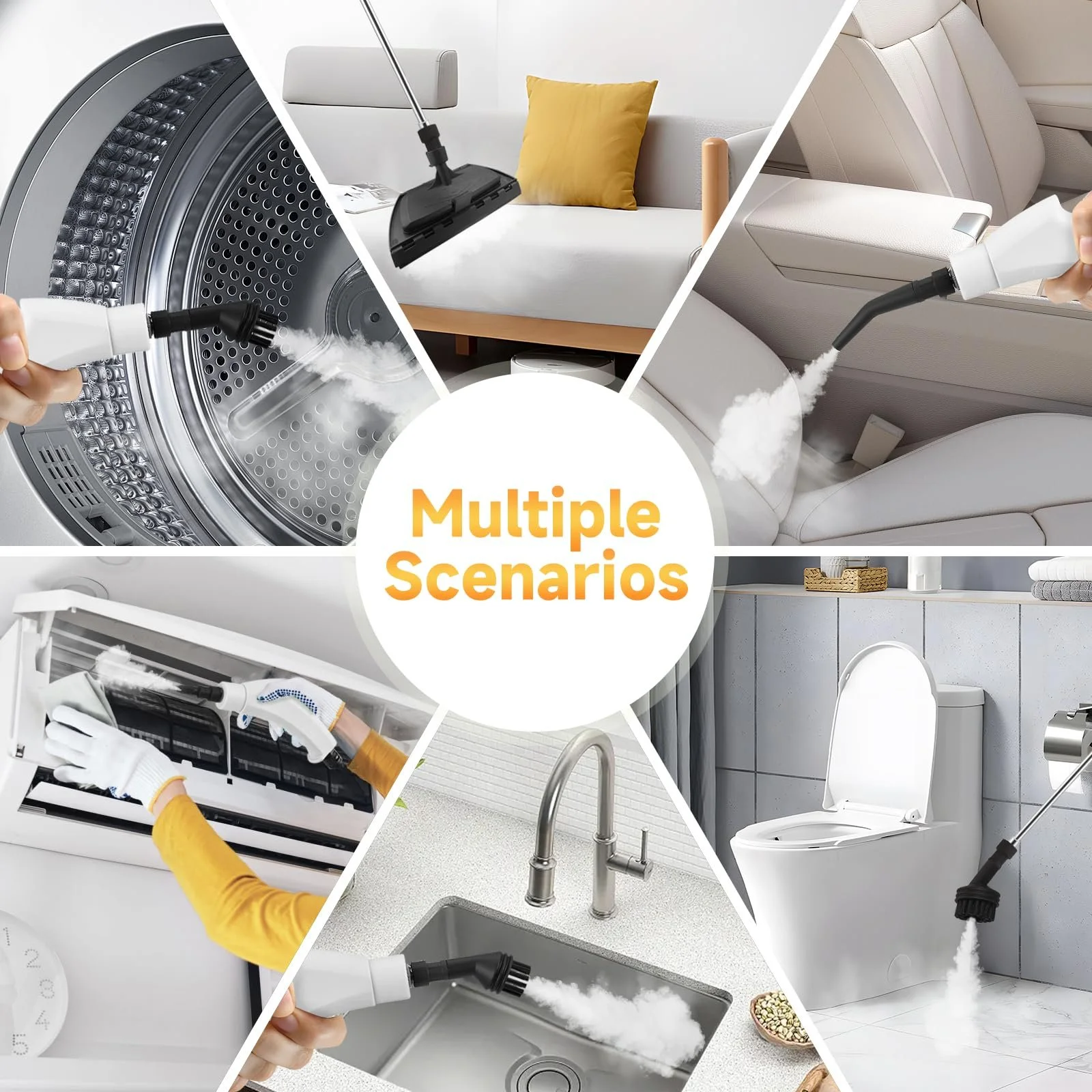 Пароочисник ручний 2500W 1100 мл 3Bar Білий, фото №6 Пароочисник ручний 2500W 1100 мл 3Bar Білий, фото №6