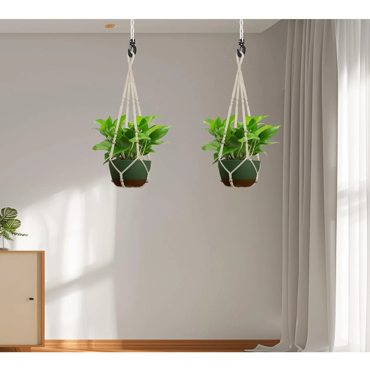 Подвесы для растений макраме Набор из 2 шт. 51,5 см с крючками Boho Style, фото №3