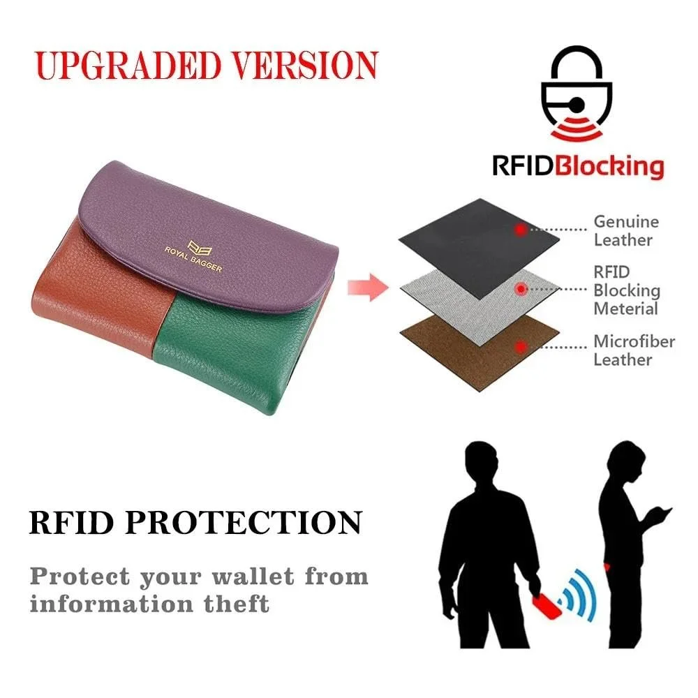 Кошелек Royal Bagger Color Block RFID 2053 Натуральная кожа Трехстворчатый Красный, фото №3