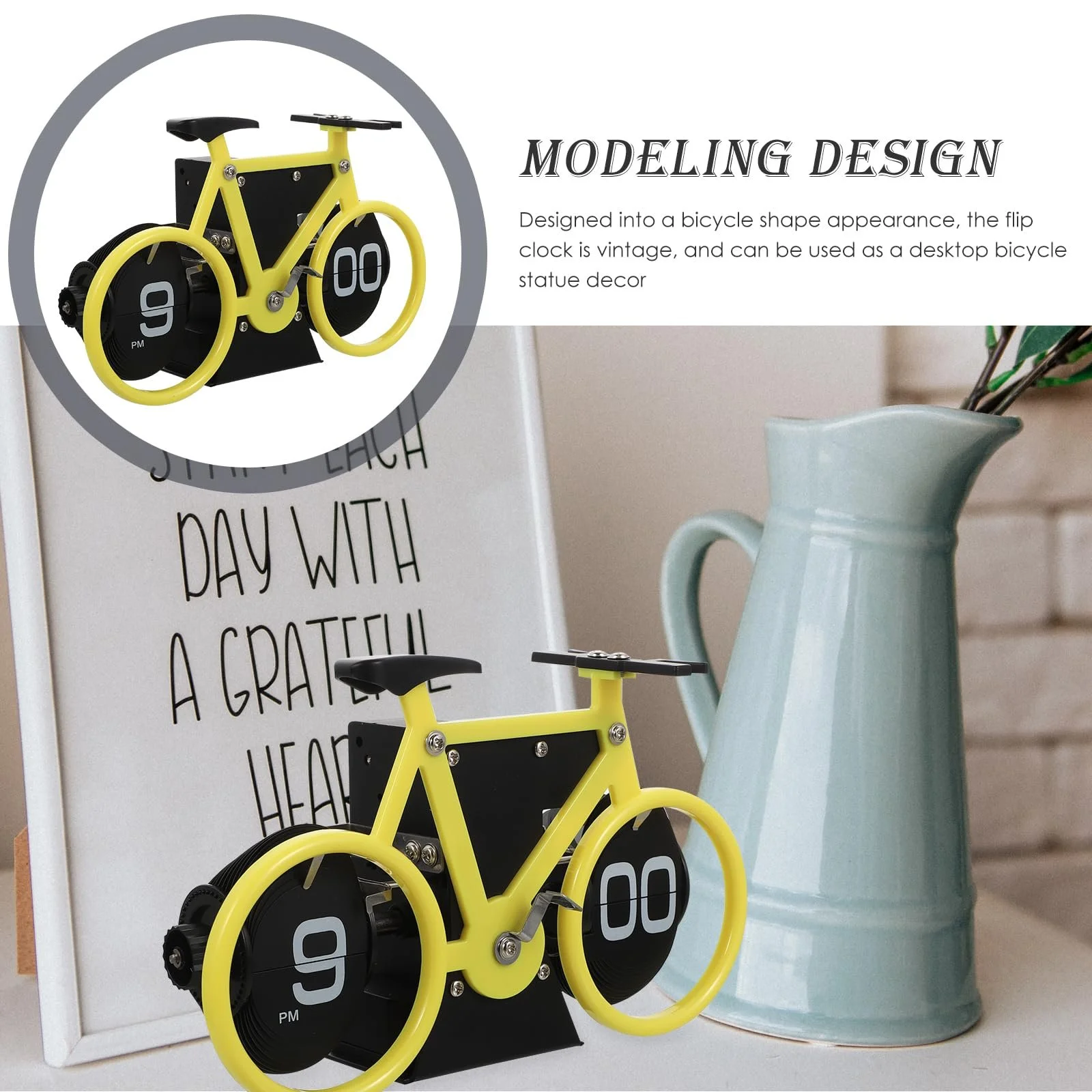 Перекидные часы в стиле ретро IMIKEYA, модель велосипеда, цифровые, маленькие, декоративные, фото №9