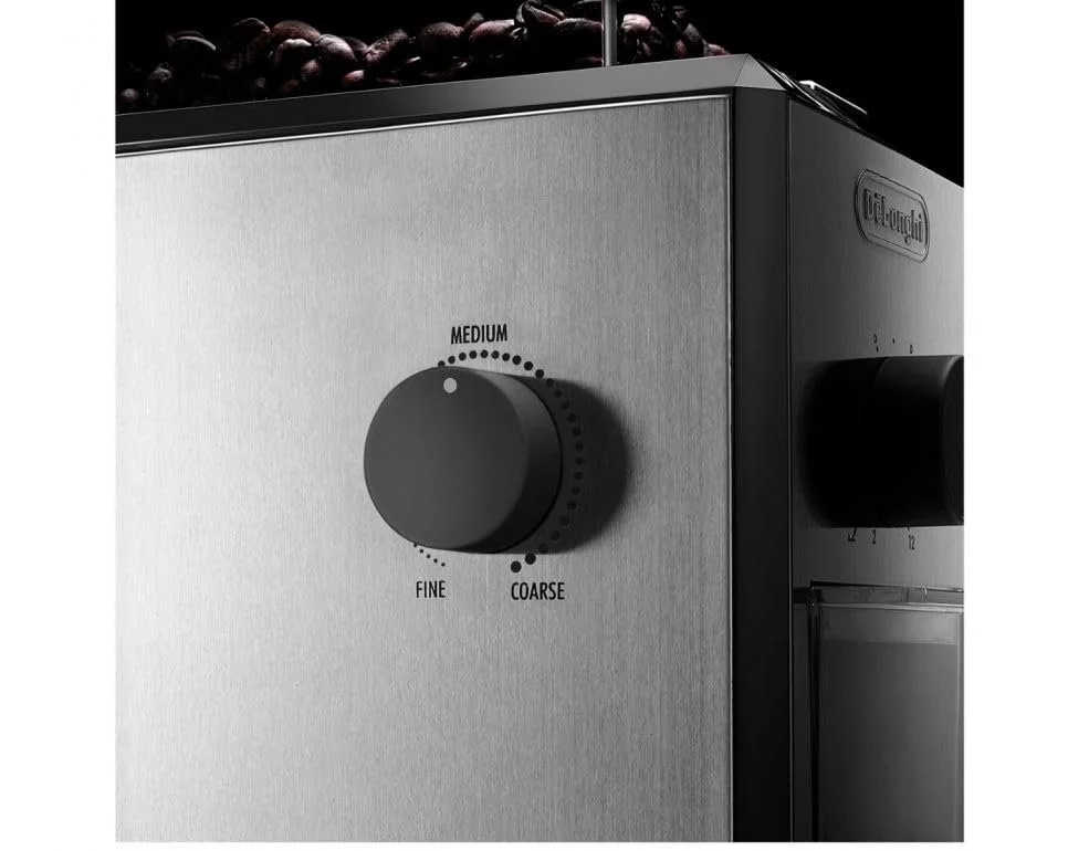 Кофемолка DeLonghi KG 79 Professional, пластиковый корпус, до 12 чашек, серебристый, фото №3