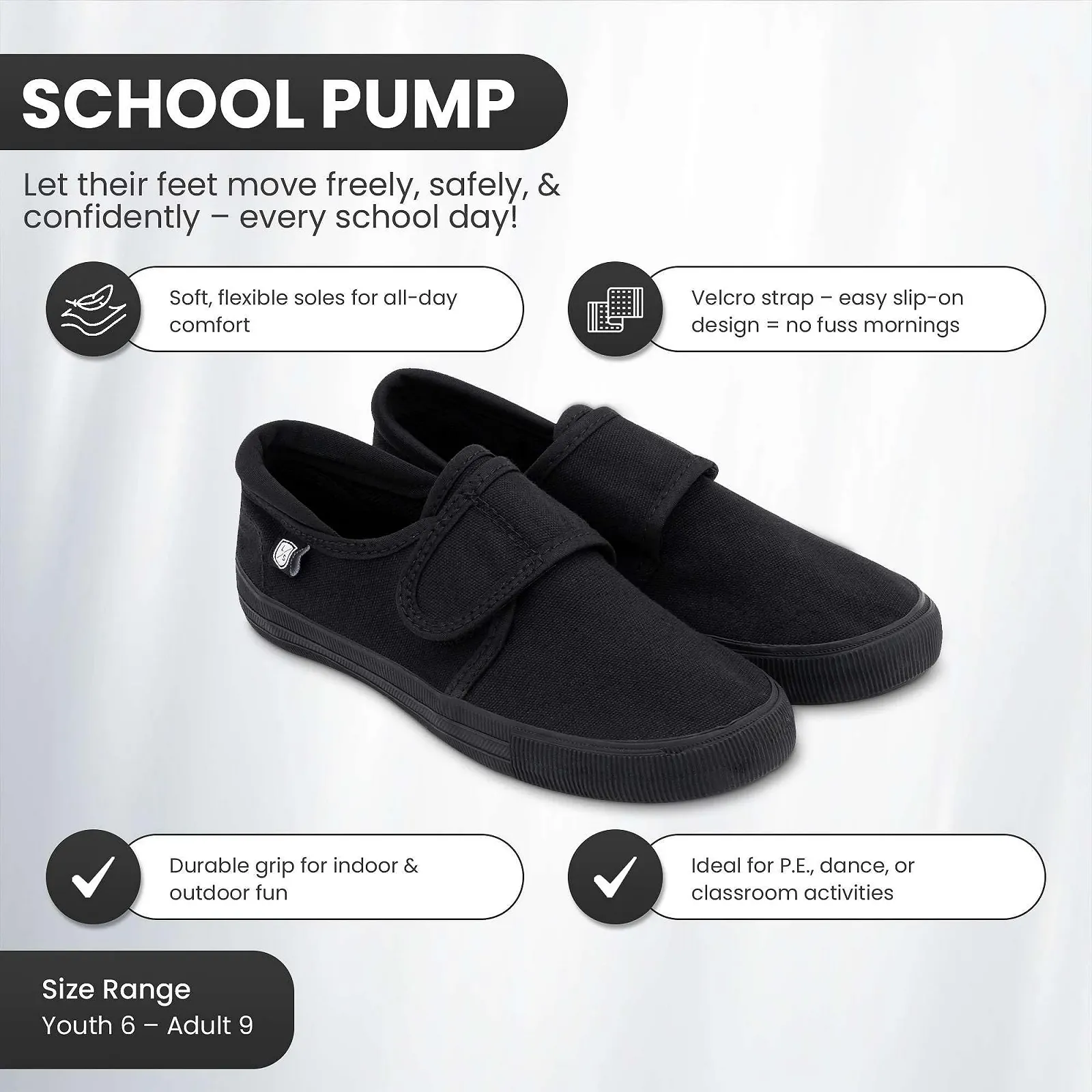 Слипоны для мальчиков и девочек для школы физкультуры и танцев, черно-белые, на шнуровке, однотонные, подошва, не оставляющая следов, фото №2