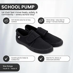 Слипоны для мальчиков и девочек для школы физкультуры и танцев, черно-белые, на шнуровке, однотонные, подошва, не оставляющая следов synthetic.ua - Фото 1