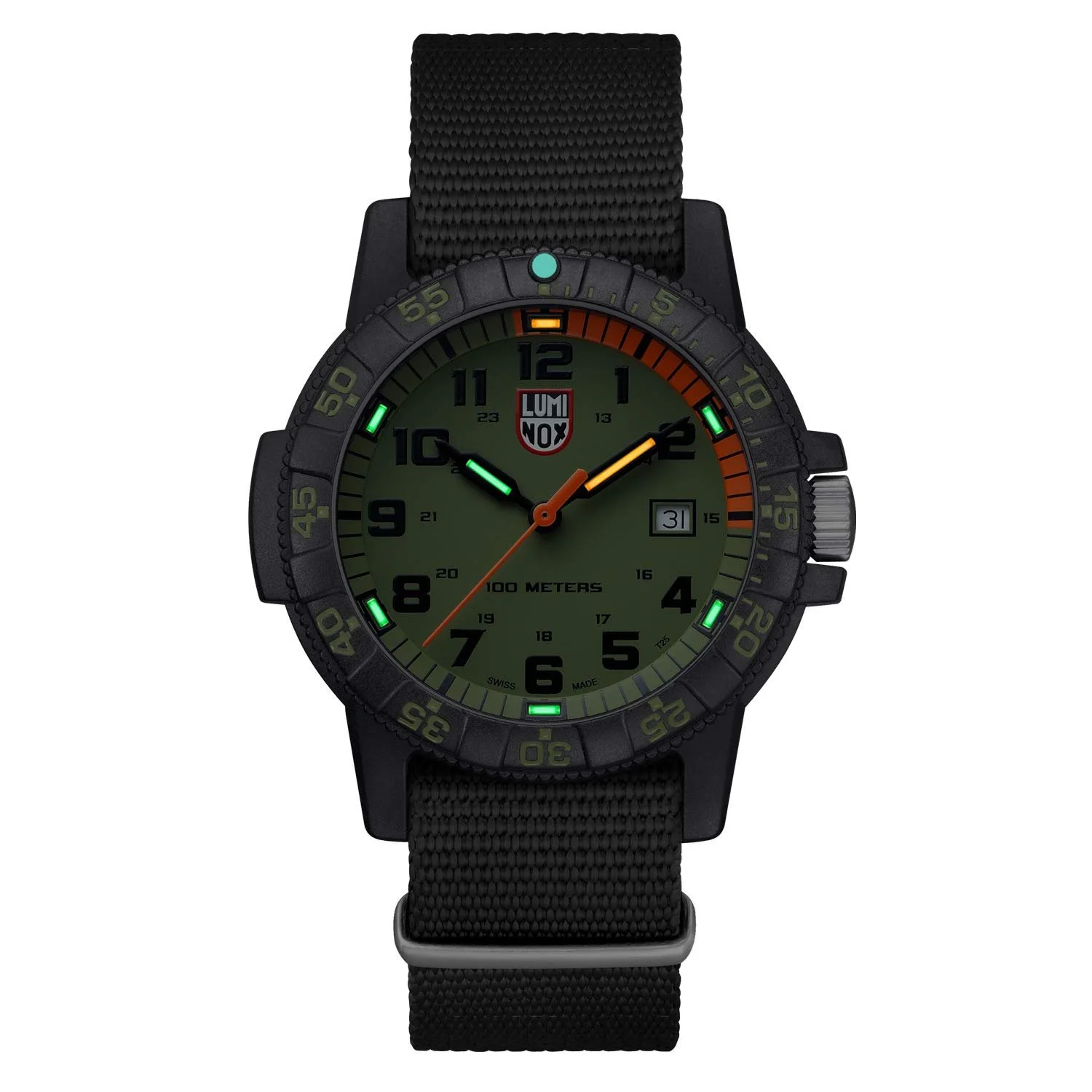 Часы Luminox Leatherback SEA Turtle Giant XS.0337 Мужские 44 мм Военные Черный/Зеленый с Индикатором Даты, Водонепроницаемые до 100 м, фото №5 Часы Luminox Leatherback SEA Turtle Giant XS.0337 Мужские 44 мм Военные Черный/Зеленый с Индикатором Даты, Водонепроницаемые до 100 м, фото №5