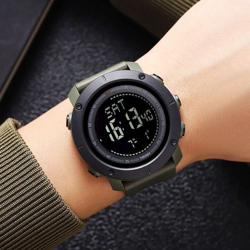 Годинник Skmei 2095AG Army Green Compass, фото №4