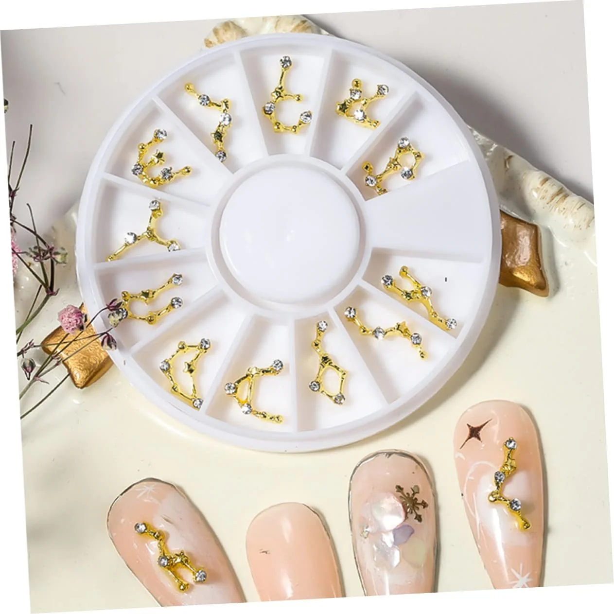 Наклейки для ногтей Знаки зодиака 3 коробки, стразы для ногтей, украшения для ногтей, китайский зодиак, знаки зодиака, стразы для ногтей для сверления ногтей, фото №9