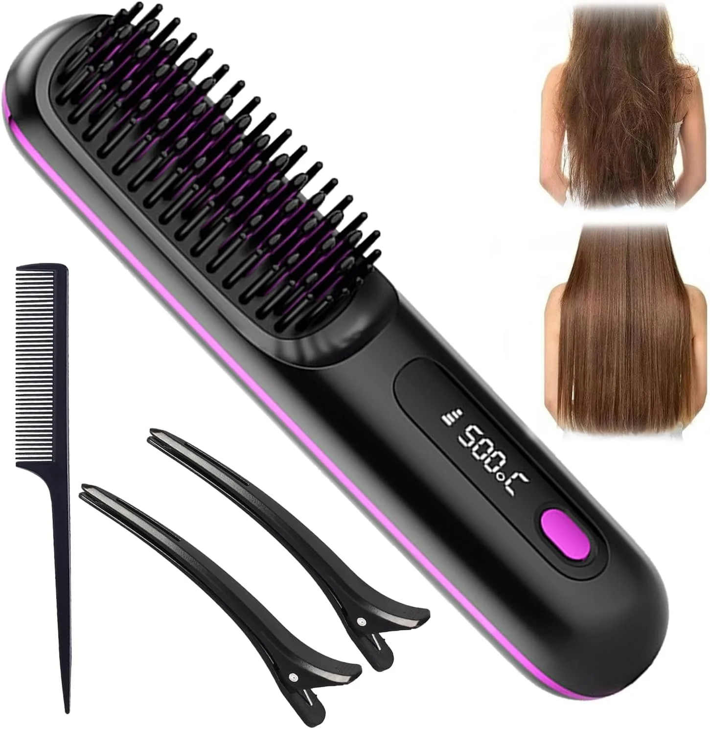 Щітка-випрямляч акумуляторна BellaBrush Pro H-air S іонізація Чорна, фото №1 Щітка-випрямляч акумуляторна BellaBrush Pro H-air S іонізація Чорна, фото №1