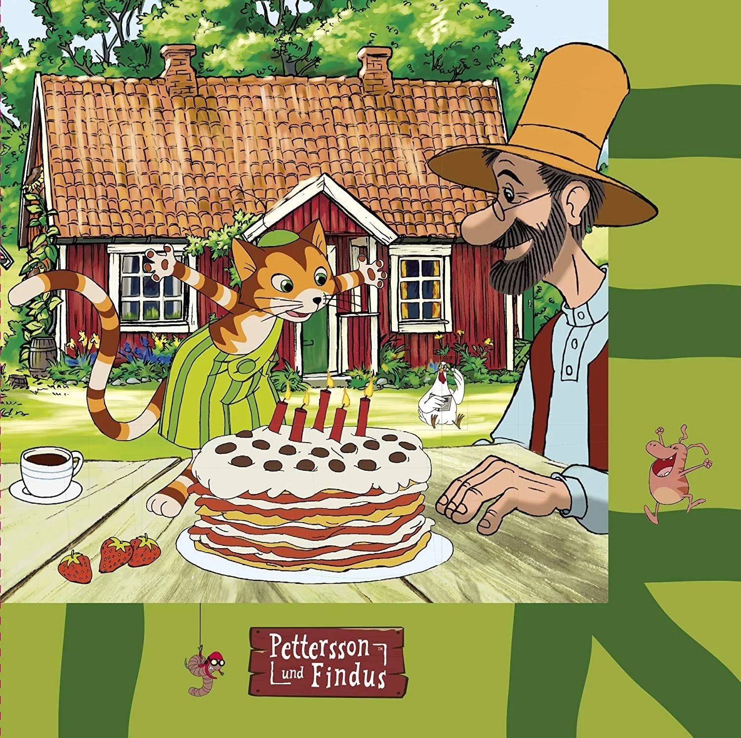 Набір посуду для вечірки Тарілки Чашки Серветки Pettersson and Findus 52 шт для 16 дітей, фото №4