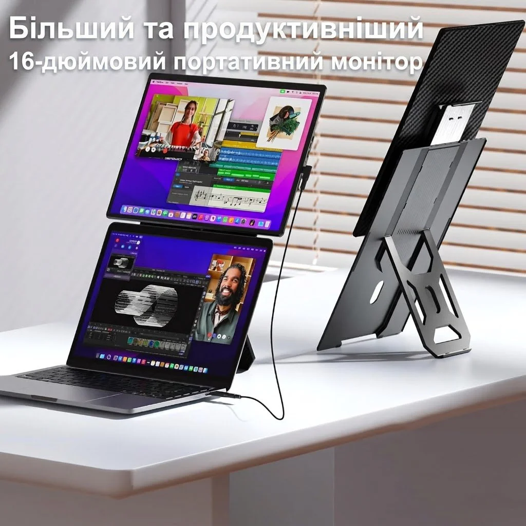 Монитор портативный 16" Kwumsy N2 Full HD IPS 60 Гц, фото №4