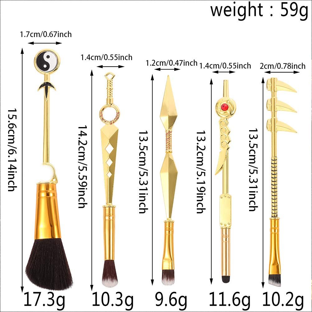 Набор кистей для макияжа Gobbuy Professional Cosmetic Make Up Brush Japanese Anime Naruto, 5 шт., фото №2