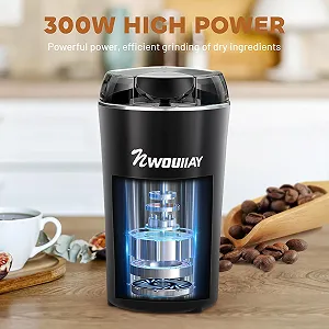 Електрична кавомолка NWOUIIAY з лезами з нержавіючої сталі, 300 Вт, ємність 75 г для кавових зерен, трав, горіхів, зерна ціна на synthetic.ua - Фото 1 Електрична кавомолка NWOUIIAY з лезами з нержавіючої сталі, 300 Вт, ємність 75 г для кавових зерен, трав, горіхів, зерна synthetic.ua - Фото 1