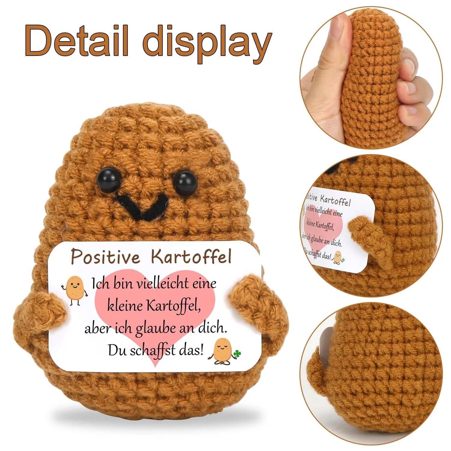 Игрушка Positive Potato Карманный амулет Сердцевидная форма Удача Вязаная шерсть, фото №3 Игрушка Positive Potato Карманный амулет Сердцевидная форма Удача Вязаная шерсть, фото №3