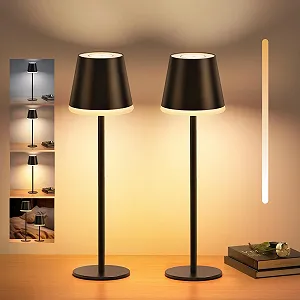 Світлодіодна настільна лампа VIWAVE LED бездротова димована з акумулятором 5200 mAh регульована висота IP54 Чорний - Фото 1