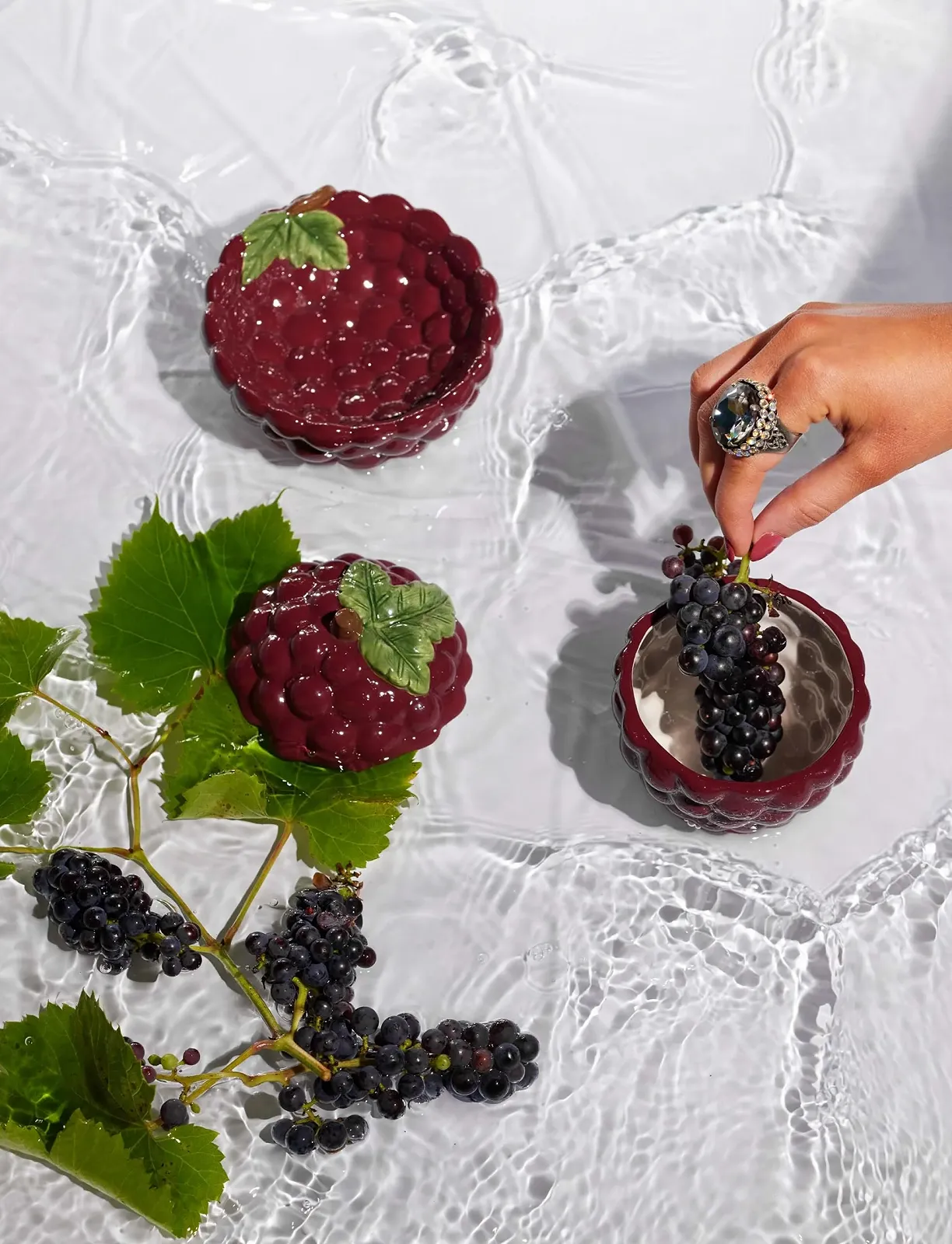 Миска ByON Grape Форма винограда Доломит Фиолетовый Размер: 10 см, фото №2